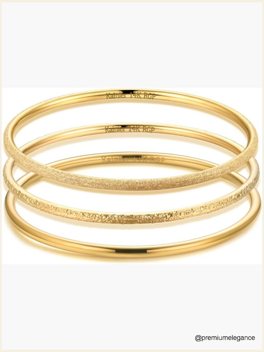 3mm 14K Gold Plated Stainless Steel Stackable Bangle Bracelet